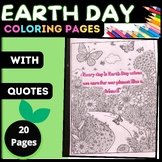 EARTH DAY COLORING PAGES WITH QUOTES WORKSHEETS