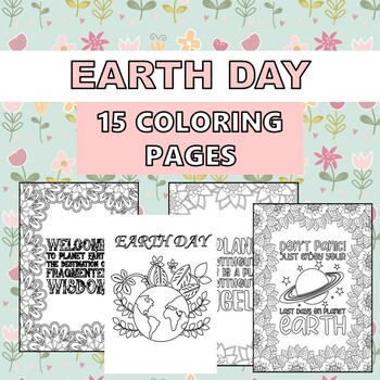 Preview of EARTH DAY COLORING PAGES for adults and teens | ESL English Culture activities