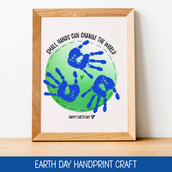 Preview of EARTH DAY CRAFT, HANDPRINT PRINTABLES, APRIL ACTIVITY, INSTANT DOWNLOAD