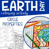 EARTH DAY Circle Properties Coloring Activity Geometry