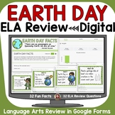 Earth Day ELA Review Reading Grammar Test Prep Digital