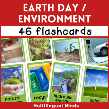 Preview of EARTH DAY FLASHCARDS - ENVIRONMENT VOCABULARY