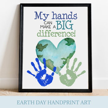 Preview of EARTH DAY HANDPRINT CRAFT GRADE 1 BULLETIN BOARD ART, HOMESCHOOL CLASSROOM DECOR