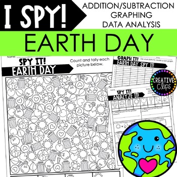 Preview of EARTH DAY I SPY Count and Color, Math and Graphing Activities