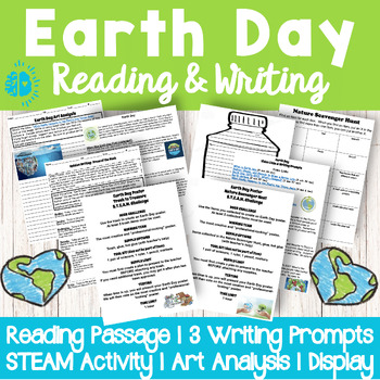 Preview of EARTH DAY IN ELA Reading Writing STEAM Art Bulletin Board
