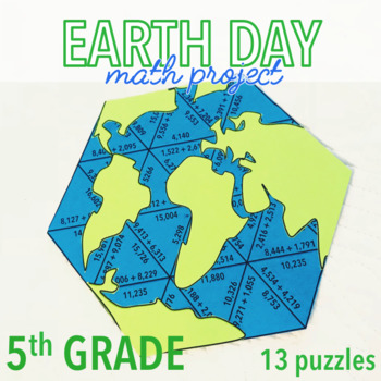 Preview of EARTH DAY MATH ACTIVITIES  - FIFTH GRADE GLOBE
