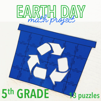 Preview of EARTH DAY MATH ACTIVITIES - FIFTH GRADE RECYCLING BIN