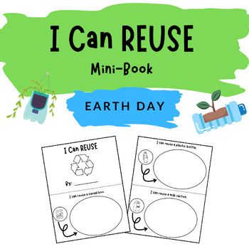 Preview of EARTH DAY Mini Book - "I Can REUSE" - Creative Thinking Activity
