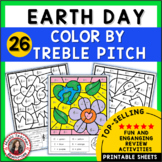 EARTH DAY Music Coloring Pages - Treble Clef Notes Earth D