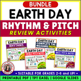 EARTH DAY Music Activities, Rhythm, Treble & Bass Clef Not