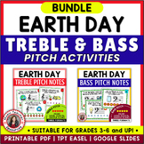 EARTH DAY Music Activities - Treble and Bass Clef Notes Wo