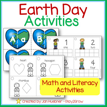 Preview of EARTH DAY  MATH Numbers LITERACY Letters Colors Shapes ACTIVITIES CENTERS