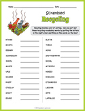EARTH DAY RECYCLING Word Scramble Puzzle Worksheet Activity