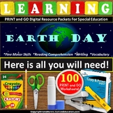 EARTH DAY Reading Comprehension and Fine Motor Activities