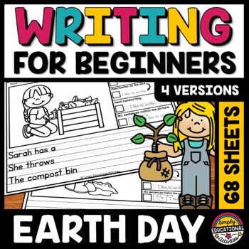 Preview of EARTH DAY SENTENCE WRITING PROMPT PICTURE ACTIVITY PAPER APRIL PACKET 1ST GRADE