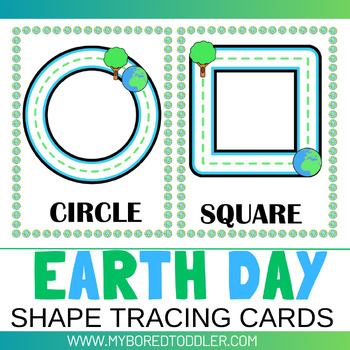 Preview of EARTH DAY Shape Tracing Cards - Fine Motor Activity Toddlers Preschool