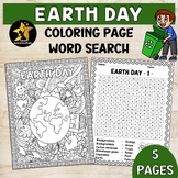Earth Day Activities 2nd Grade Word Search Puzzle Coloring