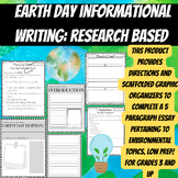EARTH DAY Writing: 5 paragraph with graphic organizers