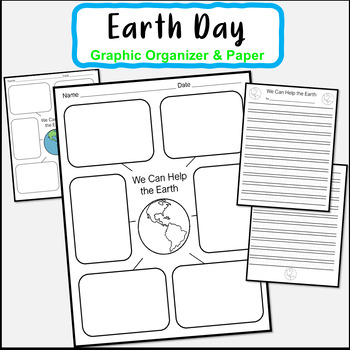Preview of EARTH DAY Writing GRAPHIC ORGANIZER Read Write about Earth Day Kinder - fourth