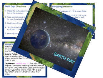Preview of EARTH DAY hands-on matching cards    PRE-SCHOOL- GRade 6