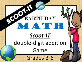 Preview of EARTH DAY math scoot - Double-digit Addition