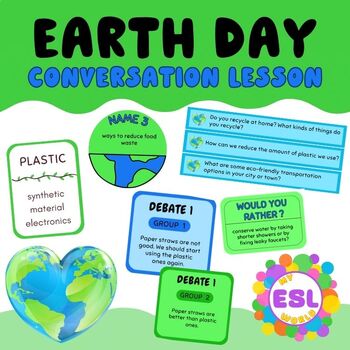 Preview of EARTH DAY pre-intermediate conversation ESL lesson