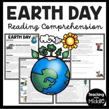 Preview of Earth Day Reading Comprehension Informational Text Worksheet April