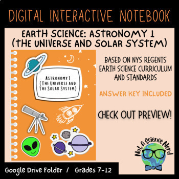 Preview of EARTH SCIENCE Digital Interactive Notebook: Astronomy 1 (Universe&SolarSystem)