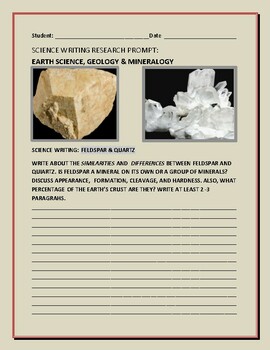 Preview of EARTH SCIENCE/GEOLOGY/MINERALOGY: FELDSPAR & QUARTZ  GRS.7-12, MG &  COLLEGE