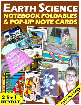 Preview of Earth Science 3D Pop-up Note cards and Foldables "BUNDLE"
