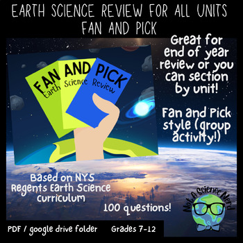 Preview of EARTH SCIENCE REVIEW - FAN AND PICK