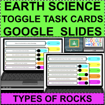 Preview of EARTH SCIENCE Types of Rocks TOGGLE TASKS GOOGLE SLIDES DISTANCE LEARNING