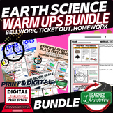 EARTH SCIENCE Warm Ups Bell Ringers, NGSS BUNDLE Earth Sci