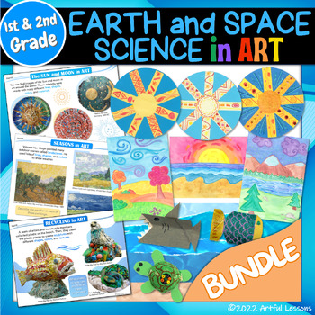 Preview of EARTH and SPACE SCIENCE in ART Bundle – STEAM Art Activities - 1st & 2nd