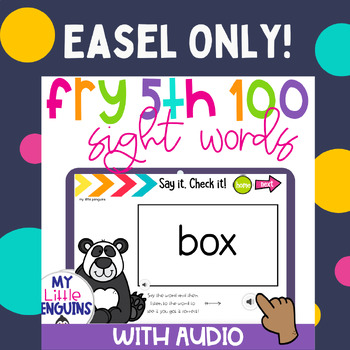 Preview of EASEL ONLY Fry 5th 100 Flashcards with AUDIO Digital Resource