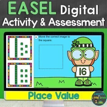 Preview of EASEL Place Value (Numbers 10-20) Activity and Assessment St. Patrick's Day