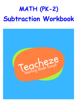 Preview of EASEL READY!! 20 Page Basic Subtraction Activity Workbook, PK, K, Grade 1, 2 