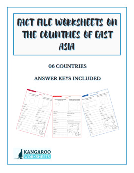 Preview of EAST ASIA Countries - Fact File Worksheets - Research Sheets