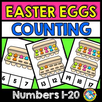 EASTER ACTIVITIES KINDERGARTEN (PAINTED EGGS COUNTING CLIP CARDS)