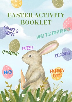 Preview of EASTER ACTIVITY BOOKLET-COLORING / TRACING / FIND THE DIFFERENCE / MAZE / PUZZLE
