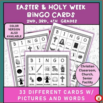 Preview of EASTER AND HOLY WEEK BINGO CARDS BLACK & WHITE VERSION