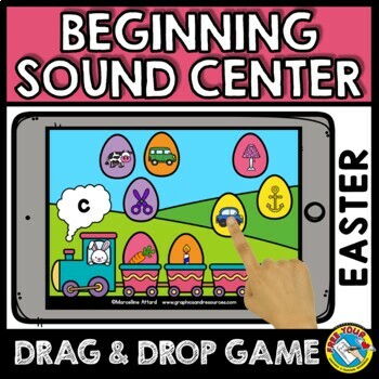 Preview of EASTER APHABET BEGINNING SOUND BOOM CARDS PHONEMIC AWARENESS ACTIVITY ASSESSMENT