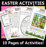 EASTER Activities Bundle NZ, 10 pages - literacy, maths, a
