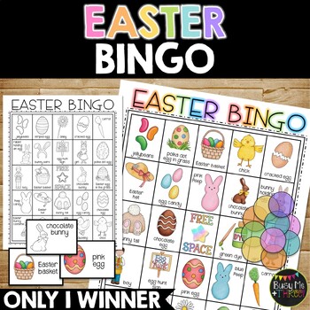 Preview of EASTER BINGO Activity Game | 25 Different Bingo Cards | April Party Activity