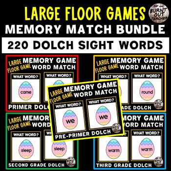 Preview of EASTER BUNDLE 220 DOLCH SIGHT WORDS LARGE FLOOR MEMORY MATCH GAMES MATCHING WORD
