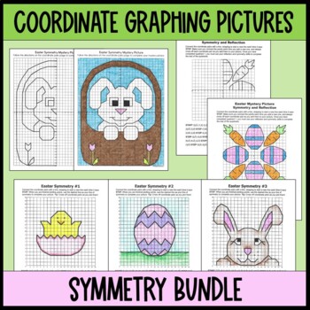 Preview of EASTER BUNDLE - Coordinate Plane Symmetry - Graphing Pictures