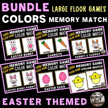 Preview of EASTER BUNDLE LARGE MEMORY MATCH FLOOR GAME COLOR MATCHING COLORS