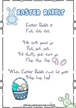 EASTER BUNNIES - Craft and Poem by Possum Patch Creations | TpT
