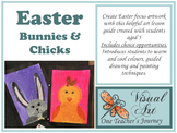 EASTER BUNNY and BABY CHICK art projects x2 guided lesson 