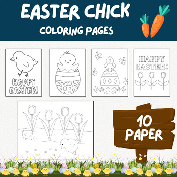 Preview of EASTER CHICK COLORING PAGES